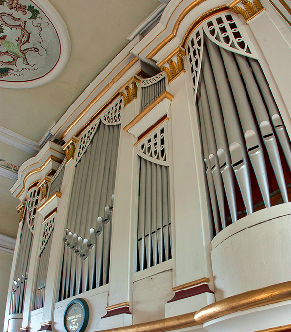 Dorfkirche Jonaswalde (Thüringen). 2019 von der Stiftung Orgelklang gefördert