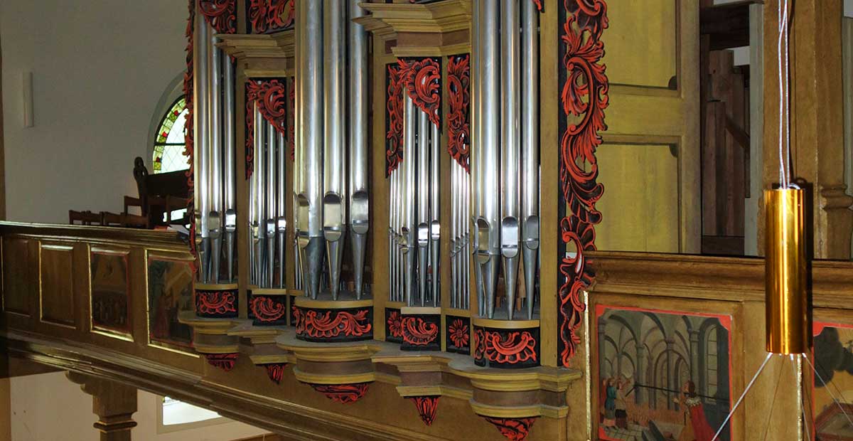 Stumm-Orgel von 1748 in der Dorfkirche Westhofen (Rheinland-Pfalz)