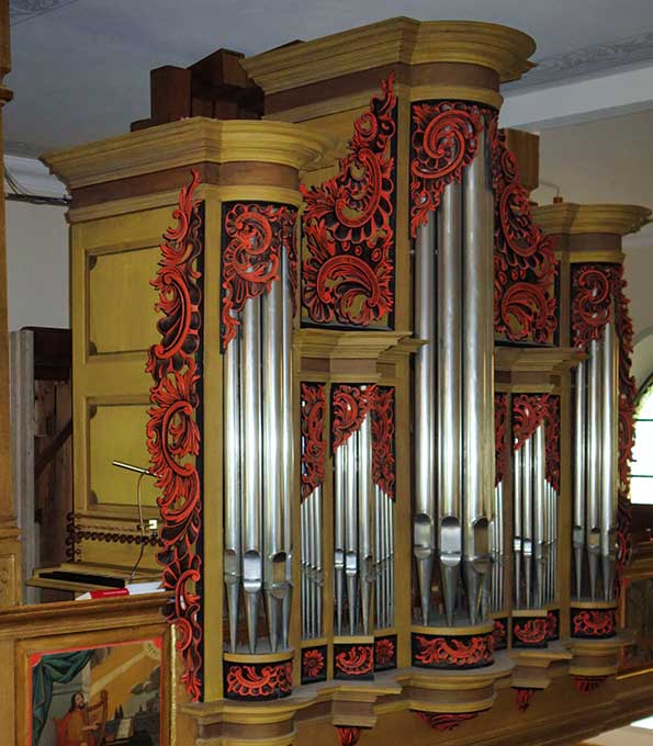 Stumm-Orgel von 1748 in der Dorfkirche Westhofen (Rheinland-Pfalz)