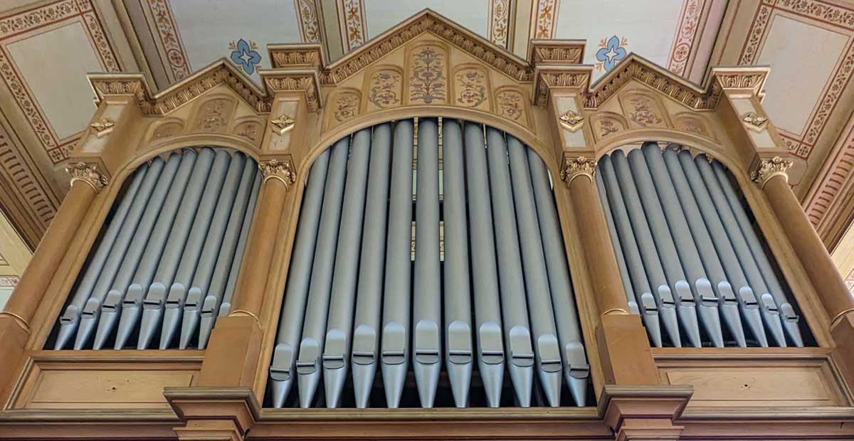 Eule-Orgel (1890) in der Dorfkirche Hermsdorf (Sachsen)